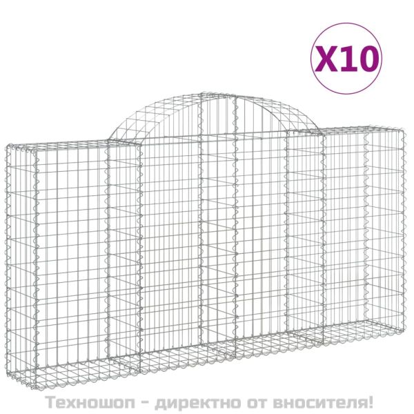 Габионни кошници арка 10 бр 200x30x100/120см поцинковано желязо