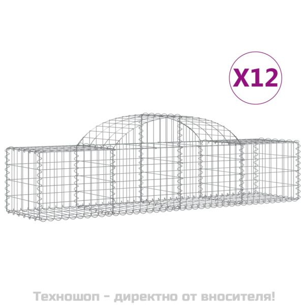 Габионни кошници арка 12 бр 200x50x40/60 см поцинковано желязо