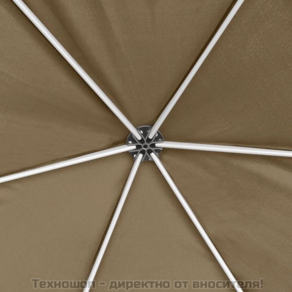 Шестоъгълна pop-up шатра със стени 3,6x3,1 м таупе 220 г/м²