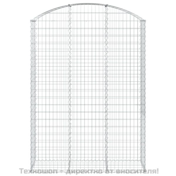 Дъговидна габионна кошница 150x50x200/220 см поцинковано желязо