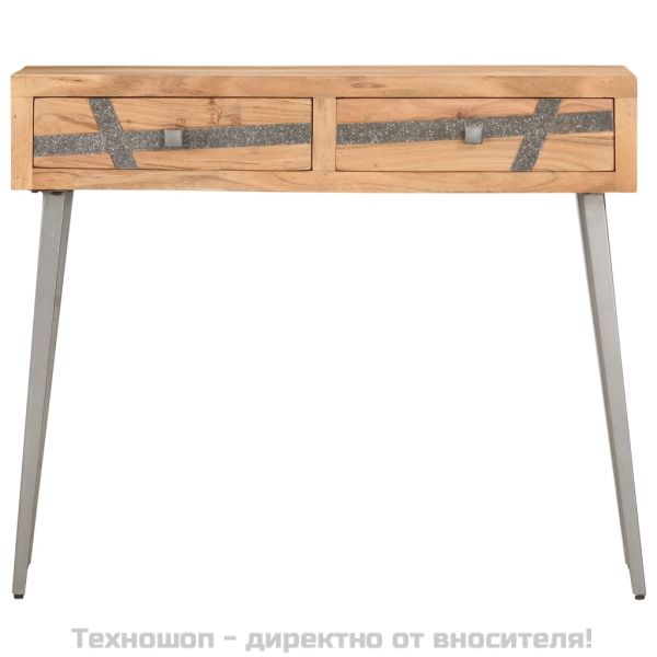 Конзолна маса, 90x30x75 cм, акациево дърво масив