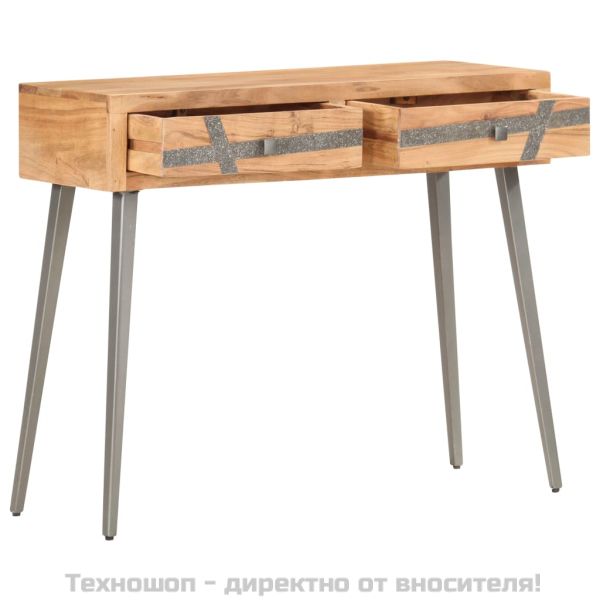 Конзолна маса, 90x30x75 cм, акациево дърво масив