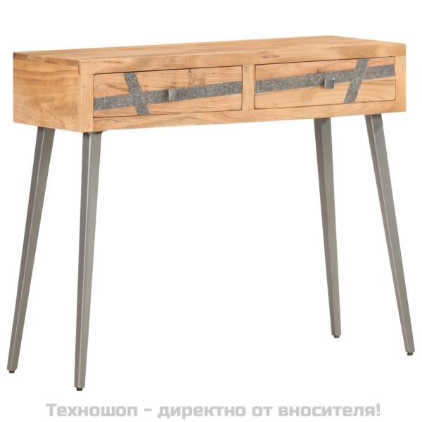 Конзолна маса, 90x30x75 cм, акациево дърво масив