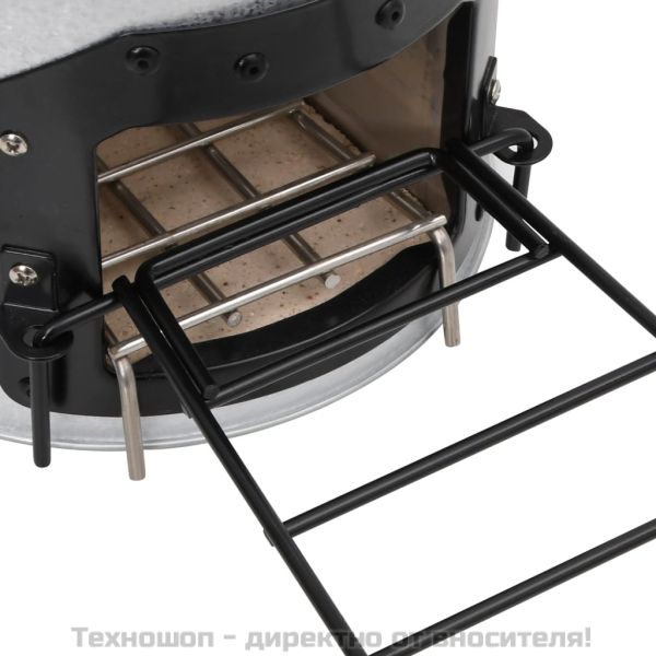 Къмпинг печка на дърва, сребриста, 45x25x26 см стомана