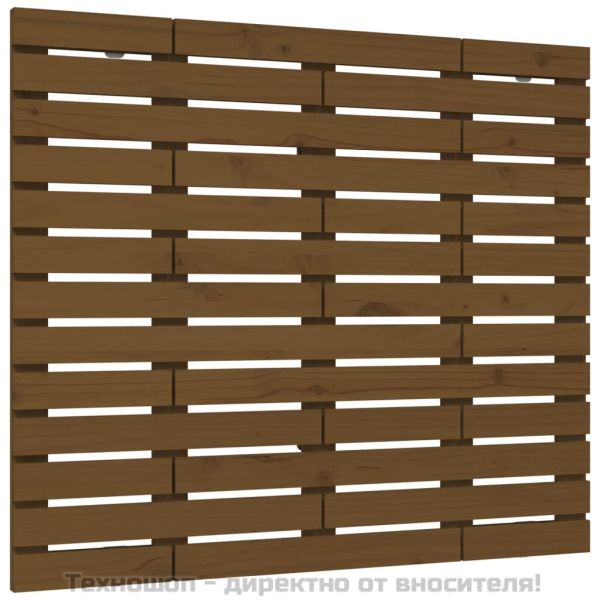 Стенна табла за спалня, меденокафява, 146x3x91,5 см, бор масив