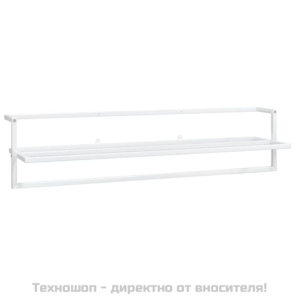 Поставка за кърпи, бяла, 95x25x22 см, желязо