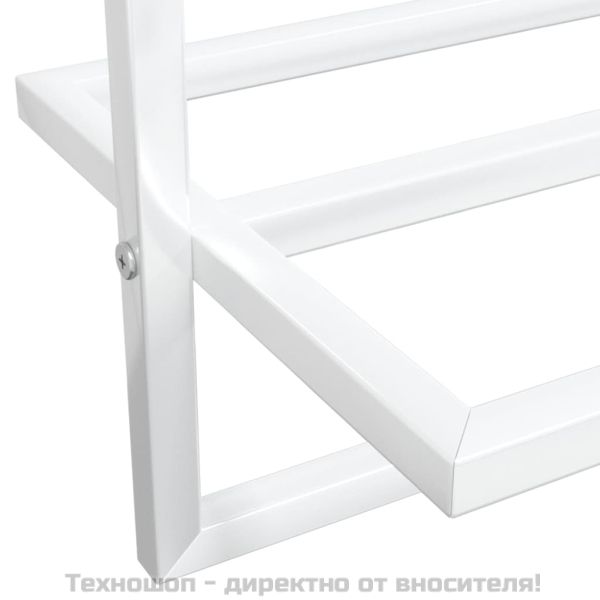 Поставка за кърпи, бяла, 95x25x22 см, желязо