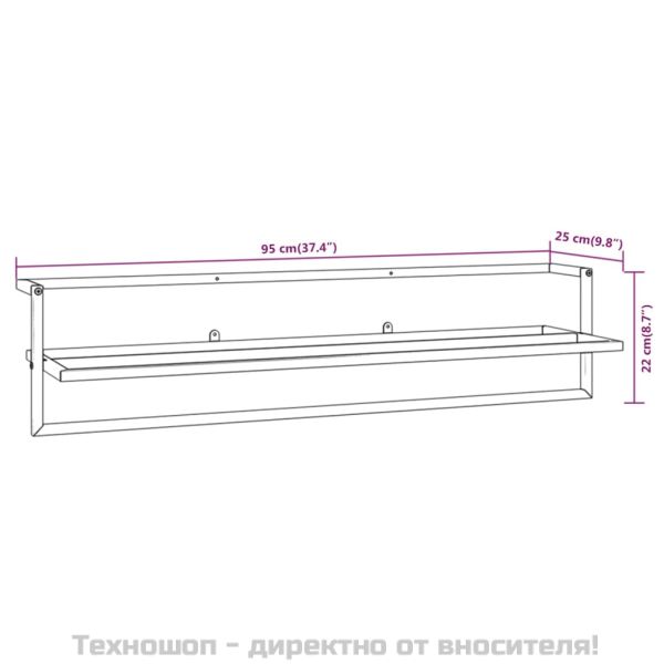 Поставка за кърпи, бяла, 95x25x22 см, желязо