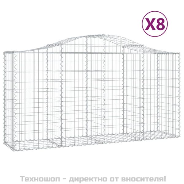 Габионни кошници арка 8 бр 200x50x100/120 см поцинковано желязо
