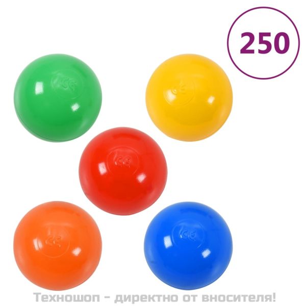 Детска палатка за игра с 250 многоцветни топки 255x80x100 см