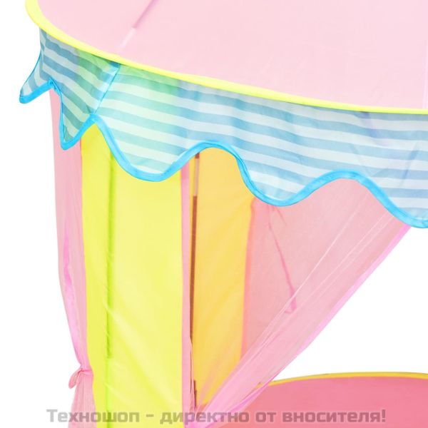 Детска палатка за игра с 250 топки розово 100x100x127 см