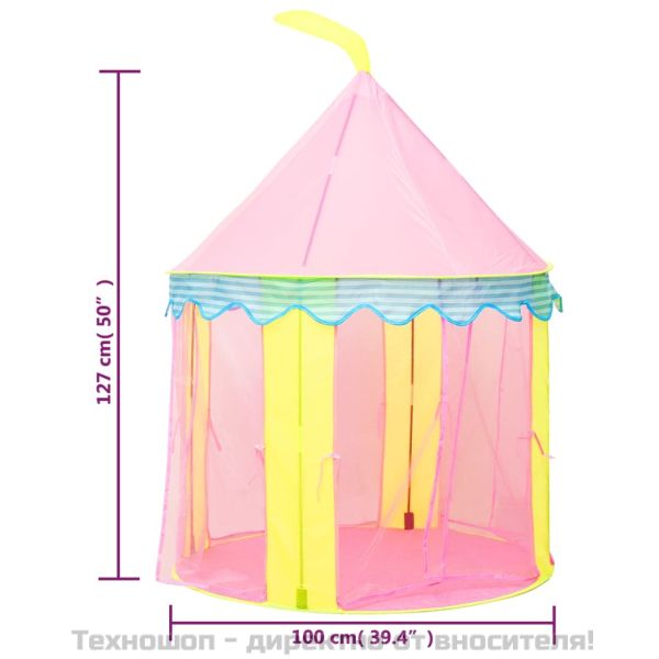 Детска палатка за игра с 250 топки розово 100x100x127 см