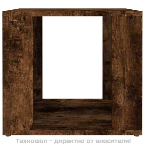 Нощна масичка, опушен дъб, 41x40x36 см, инженерно дърво