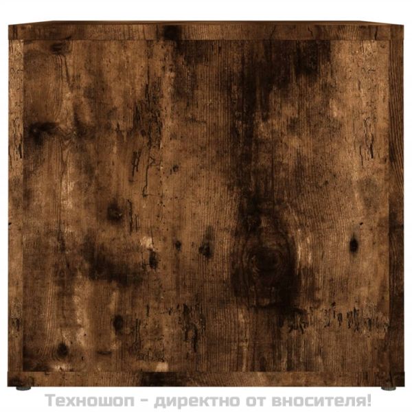 Нощна масичка, опушен дъб, 41x40x36 см, инженерно дърво