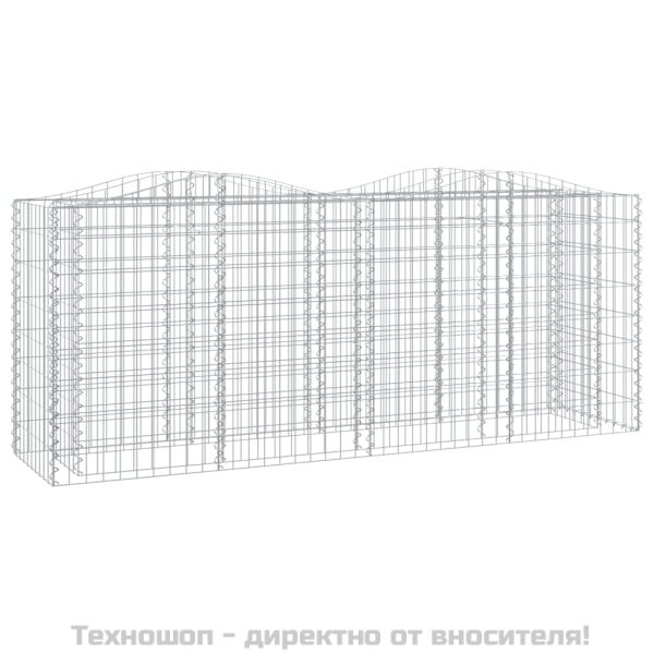 Извит габион повдигната леха 200x50x100 см поцинковано желязо