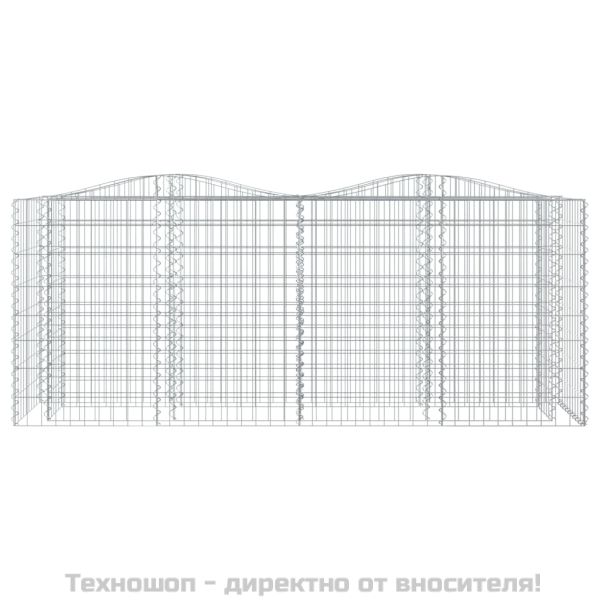 Извит габион повдигната леха 200x50x100 см поцинковано желязо