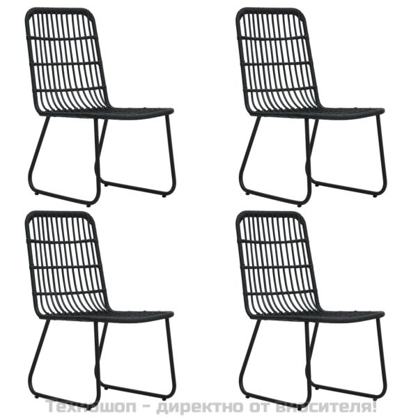 Градински трапезен комплект, 5 части, полиратан и стъкло