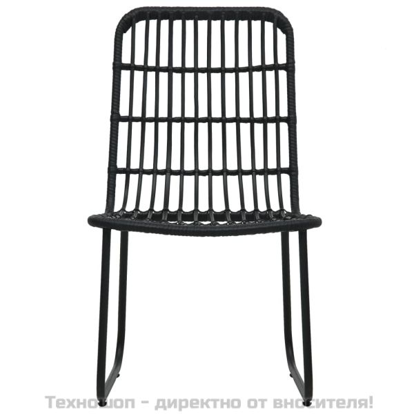 Градински трапезен комплект, 5 части, полиратан и стъкло