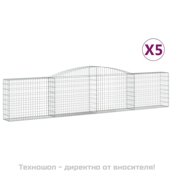 Габионни кошници арка 5 бр 400x30x80/100 см поцинковано желязо