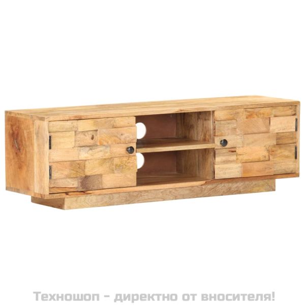 ТВ шкаф, 116x30x35 см, мангово дърво масив
