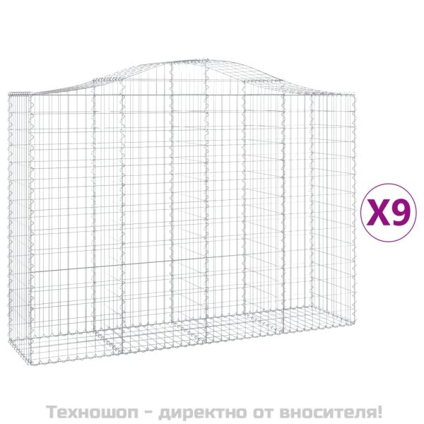 Габионни кошници арка 9 бр 200x50x140/160 см поцинковано желязо