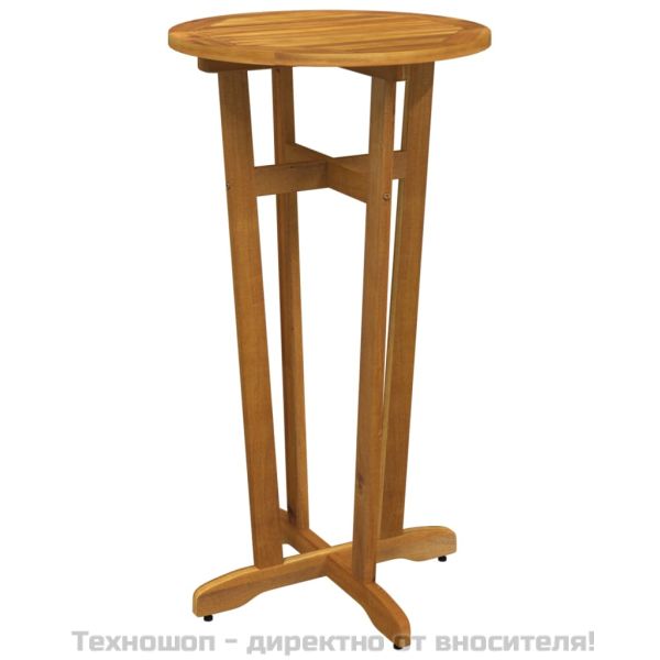 Градинска бар маса Ø60x105 см масивна акация