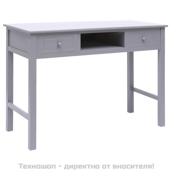 Бюро, сиво, 108x45x76 см, масивна дървесина пауловния