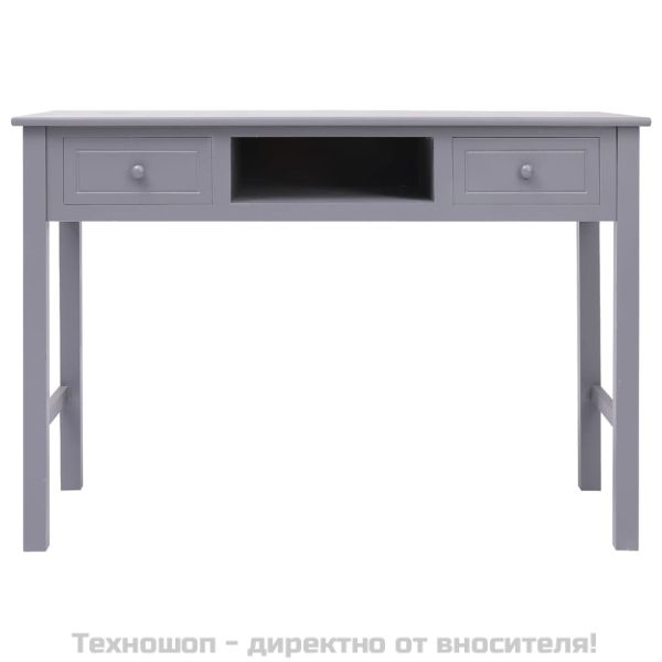 Бюро, сиво, 108x45x76 см, масивна дървесина пауловния