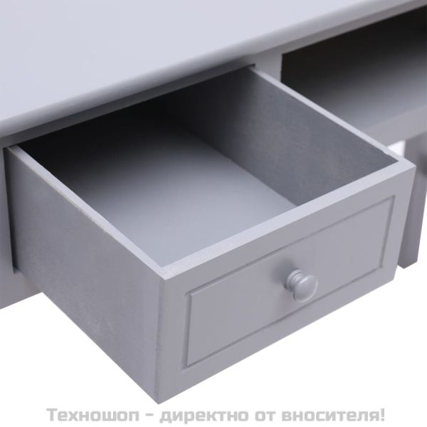 Бюро, сиво, 108x45x76 см, масивна дървесина пауловния