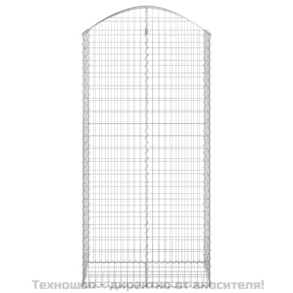 Дъговидна габионна кошница 100x50x200/220 см поцинковано желязо