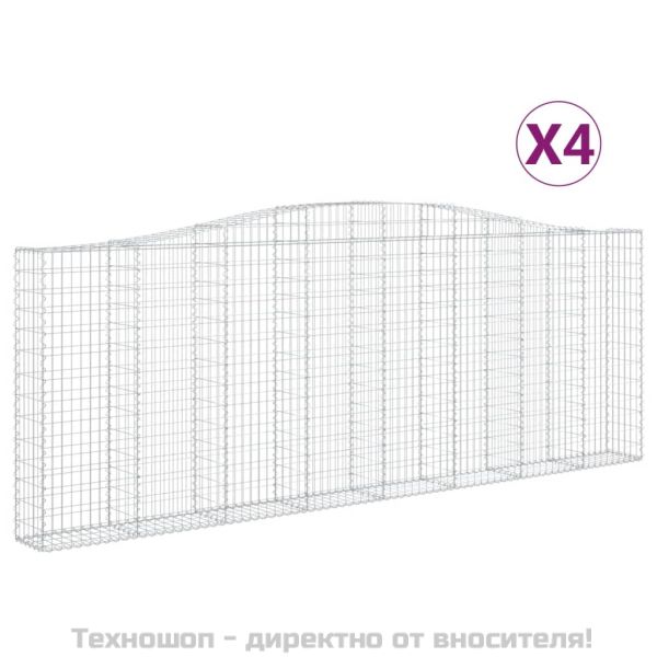 Габионни кошници арка 4 бр 400x30x140/160 см поцинковано желязо