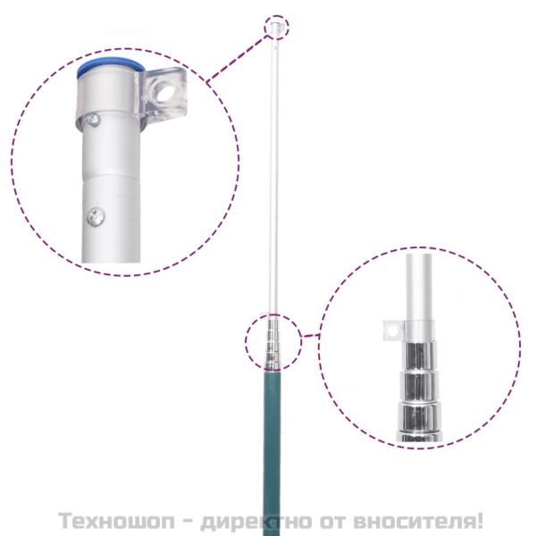 Флаг на Обединеното кралство и стълб 5,55 м алуминий
