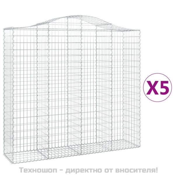 Габионни кошници арка 5 бр 200x50x180/200 см поцинковано желязо