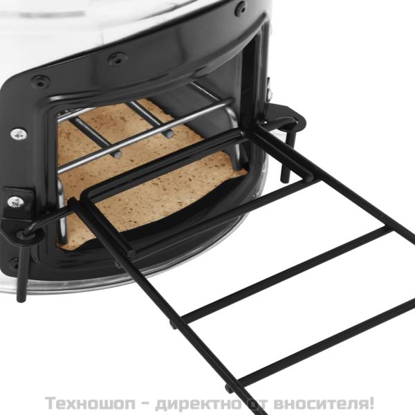 Къмпинг печка на дърва, сребриста, 45,5x33x25,5 см, стомана