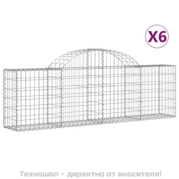 Габионни кошници арка 6 бр 200x30x60/80 см поцинковано желязо