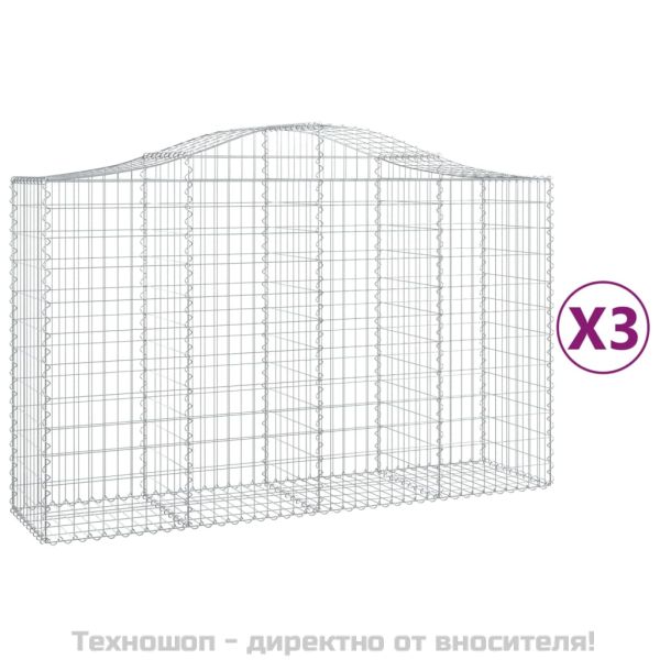 Габионни кошници арка 3 бр 200x50x120/140см поцинковано желязо
