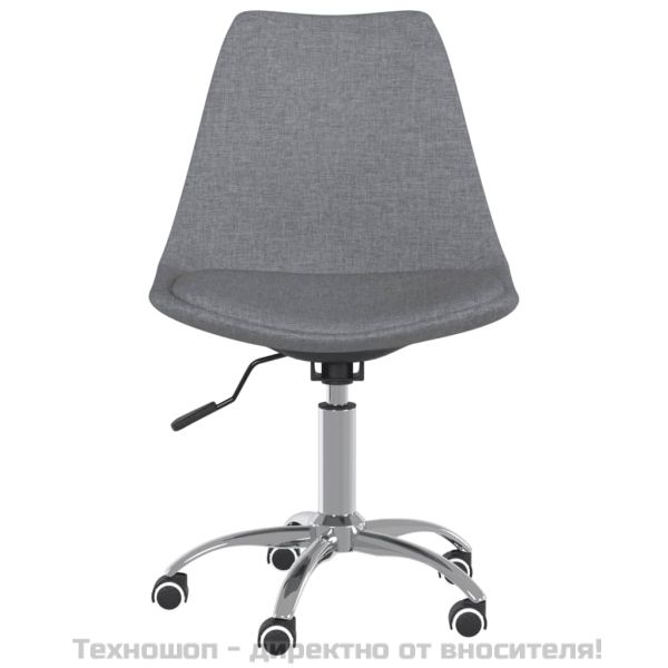 Въртящи се трапезни столове, 2 бр, светлосиви, текстил