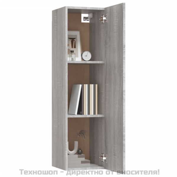 Стенен ТВ шкаф, сив сонома, 30,5x30x110 см