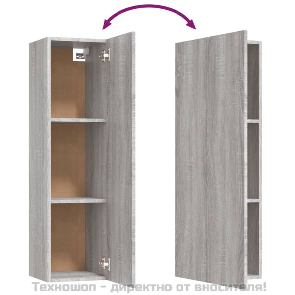 Стенен ТВ шкаф, сив сонома, 30,5x30x110 см