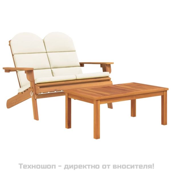 Градински лаундж комплект Адирондак, 2 части, акация масив