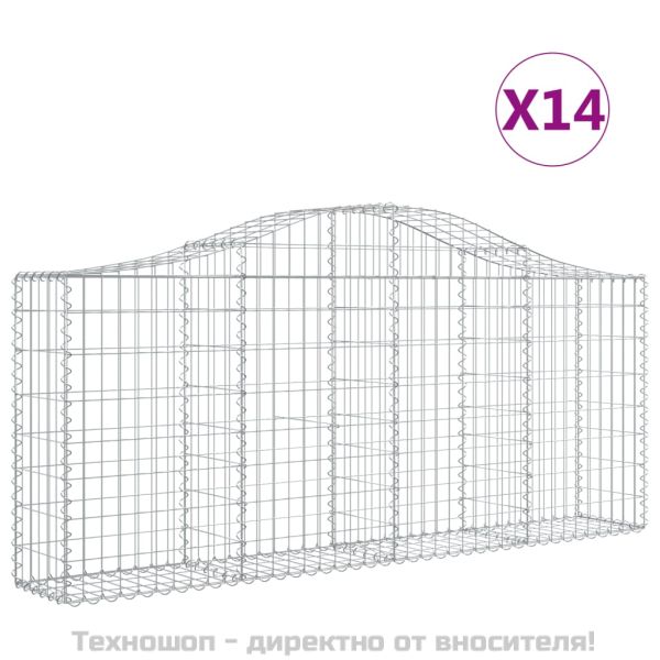 Габионни кошници арка 14 бр 200x30x80/100 см поцинковано желязо