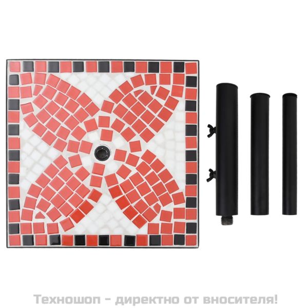 Основа за чадър, теракота и бяло, квадратна, 12 кг