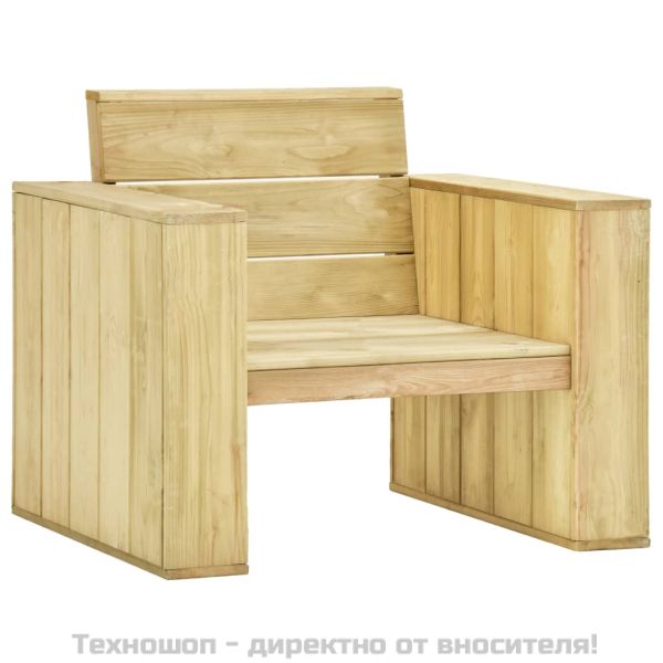 Градински лаундж комплект, 3 части, импрегниран бор масив