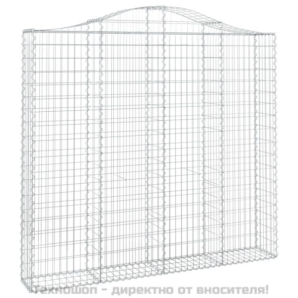 Дъговидна габионна кошница 200x30x180/200 см поцинковано желязо