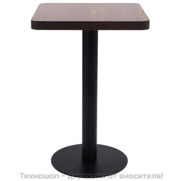 Бистро маса, тъмнокафява, 50x50 см, МДФ