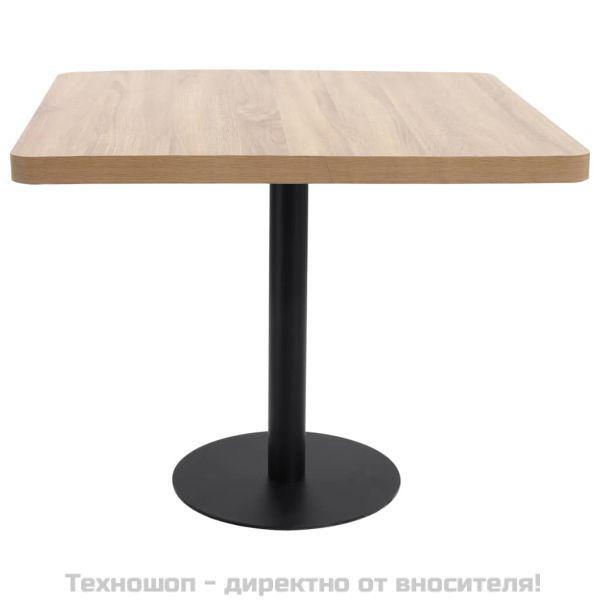 Бистро маса, светлокафява, 80x80 см, МДФ