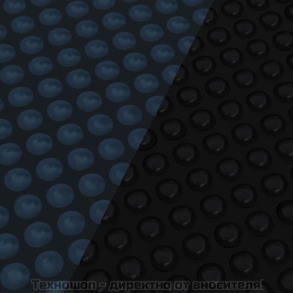 Плаващо соларно покривало за басейн, PE, 527 см, черно и синьо