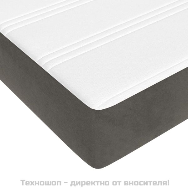 Боксспринг легло с матрак, тъмносиво, 120x200 см, кадифе