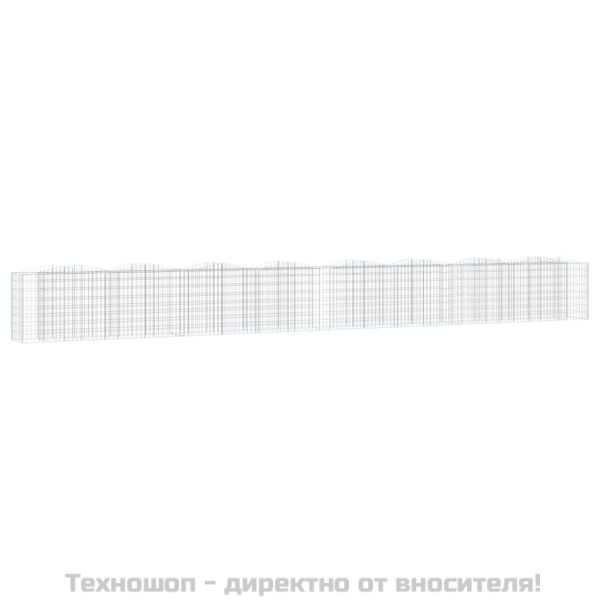 Извит габион повдигната леха 800x50x100 см поцинковано желязо