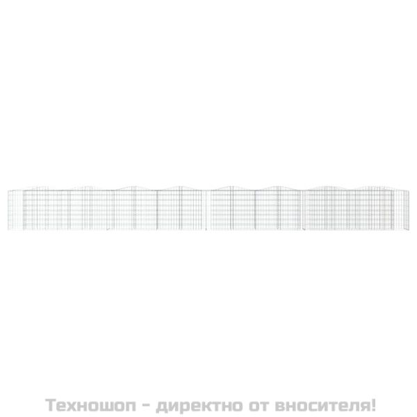 Извит габион повдигната леха 800x50x100 см поцинковано желязо
